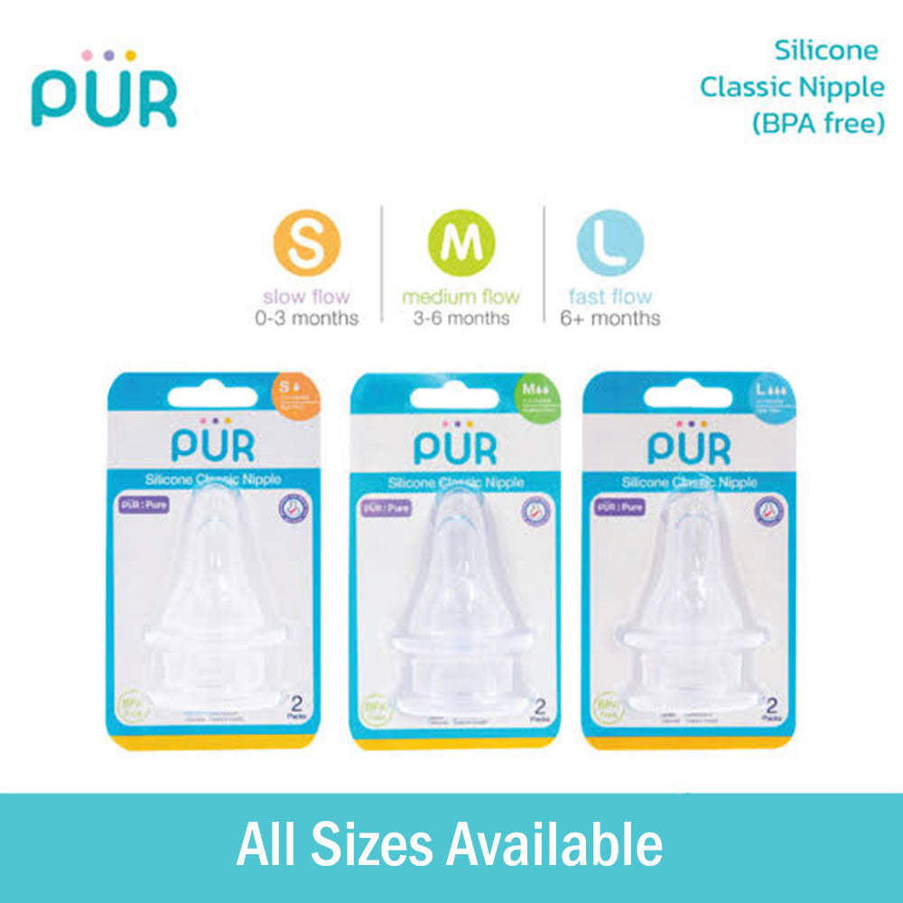 Pur Classic Standard Neck Silicone Nipples Teats – Fast Flow