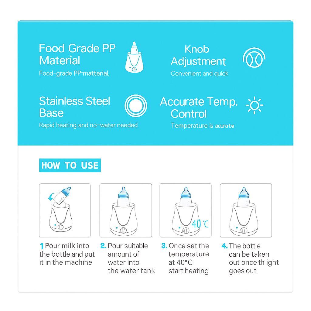 OBVUAN Baby Bottle Warmer – Fast, Safe & Easy Milk Heating